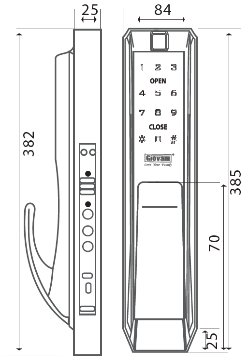 Khóa cửa thông minh Giovani GSL – K888BS