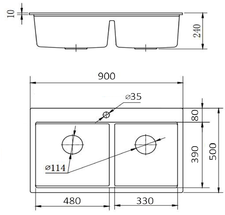 Chậu rửa đá Granite KF-MONDW-9050