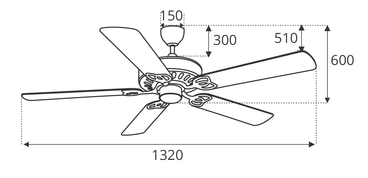 Quạt Trần Cánh Gỗ Sinwa F62 AB - 5 Cánh