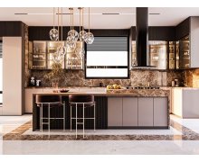 TỦ BẾP 119 CÁNH KÍNH KẾT HỢP