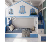 GIƯỜNG TẦNG TONE MÀU TRẮNG XANH