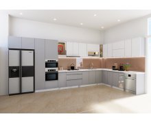 TỦ BẾP 145 - BẾP CHỮ L GỖ MDF PHỦ MELAMINE