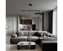 NỘI THẤT CĂN HỘ 34 - GỖ MDF PHỦ MELAMINE TONE XÁM KẾT HỢP VÂN GỖ