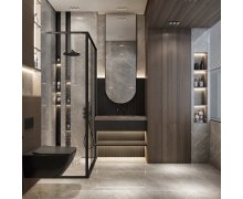 NỘI THẤT PHÒNG TẮM 09 - TONE MÀU VÂN GỖ