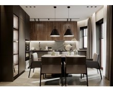 TỦ BẾP 139 LAMINATE TONE XÁM PHỐI GỖ