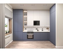 TỦ BẾP 130 LAMINATE CÁNH PANEL TONE XANH TRẮNG