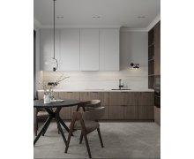 TỦ BẾP 129 MÀU GỖ PHỐI TRẮNG