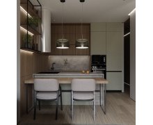 NỘI THẤT CĂN HỘ 50m² TONE XÁM KẾT HỢP VÂN GỖ