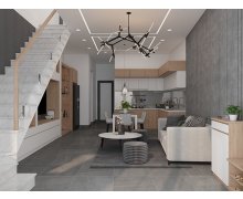 NỘI THẤT NHÀ PHỐ 02 - PHONG CÁCH HIỆN ĐẠI TONE TRẮNG XÁM KẾT HỢP VÂN GỖ