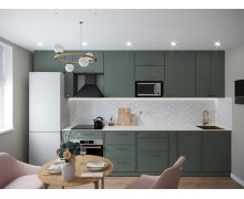 TỦ BẾP 135 GỖ MDF TONE XÁM XANH