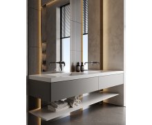 NỘI THẤT PHÒNG TẮM 03 - NHỰA PCV PHỦ MELAMINE MÀU XÁM