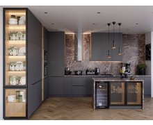 TỦ BẾP 161 - GỖ MDF CHỐNG ẨM PHỦ MELAMINE MÀU XÁM