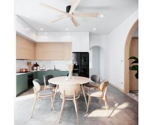 TỦ BẾP 107 - TỦ BẾP MELAMINE VÂN GỖ PHỐI MÀU TRẮNG VÀ XANH