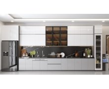 TỦ BẾP 26 - TỦ BẾP CHỮ I GỖ MDF ĐẸP