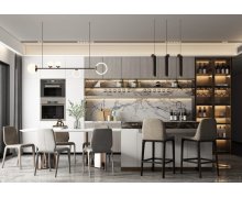 TỦ BẾP 16 - TỦ BẾP MELAMINE HIỆN ĐẠI