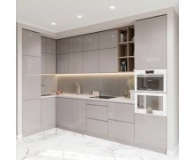 TỦ BẾP 55 - TỦ BẾP KỊCH TRẦN ACRYLIC MÀU XÁM