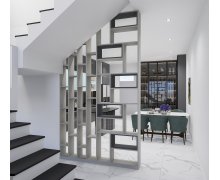 TỦ BẾP 143 - TỦ BẾP CHỮ L CAO KỊCH TRẦN GỖ MDF PHỦ ACRYLIC MÀU XÁM