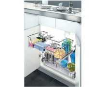 Rổ xoong nồi dưới bồn rửa ray giảm chấn inox 304 308001, 308002 Higold