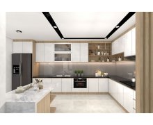 TỦ BẾP 19 - TỦ BẾP CHỮ L GỖ MDF ĐẸP