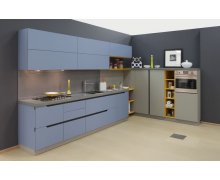 TỦ BẾP 54 - TỦ BẾP MELAMINE MÀU XANH PHỐI XÁM