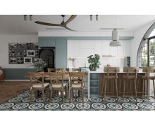 TỦ BẾP 89 - TỦ BẾP ACRYLIC TRẮNG PHỐI MELAMINE VÂN GỖ