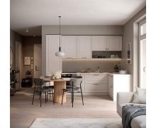 TỦ BẾP 79 - TỦ BẾP MDF CÁNH PANEL SƠN TRẮNG