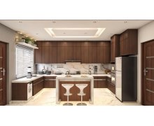 TỦ BẾP 20 - CHỮ U VÂN GỖ LAMINATE