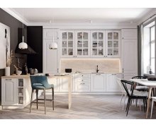 TỦ BẾP 82 - TỦ BẾP GỖ MDF PANEL SƠN TRẮNG