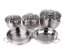 Bộ Nồi Inox Cao Cấp 5 Chiếc Fivestar (Nắp Kính)