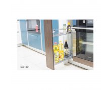 Kệ gia vị inox nan tròn ray giảm chấn gắn liền - bánh xe chống rung Eurogold EG150