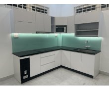 Tủ Bếp 102 - TỦ BẾP MELAMINE MÀU TRẮNG
