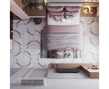 NỘI THẤT PHÒNG NGỦ 07 - GỖ MDF PHỦ MELAMINE MÀU HỒNG KẾT HỢP MÀU TRẮNG VÀ VÂN GỖ