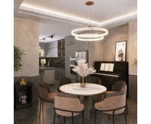 TỦ BẾP 08 - TỦ BẾP GIẢ VÂN ĐÁ MÀU XÁM KHÓI