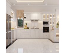 TỦ BẾP 09 - GỖ MDF AN CƯỜNG CÁNH PANEL