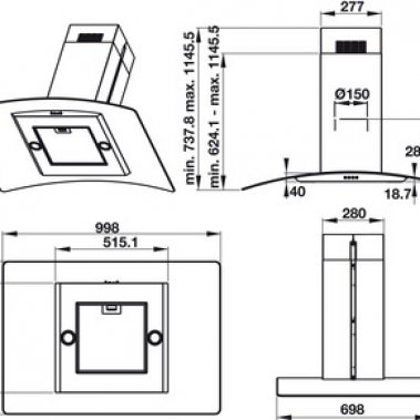 Máy hút mùi đảo 90cm Häfele HH-IG90B 539.81.775