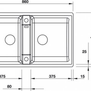 Chậu đá Hafele Blanco  màu đen 567.68.349