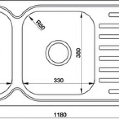 Chậu inox Hafele 2 hộc 1180mm 567.23.030