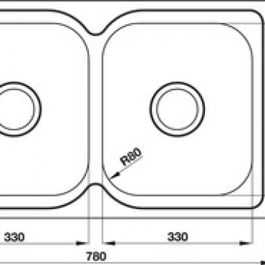 Chậu Inox Hafele 780mm HS-S7848 567.23.010