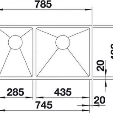 Chậu rửa chén Inox Hafele Blanco 785mm 570.27.169