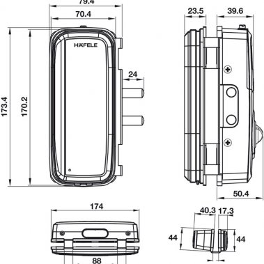 Khóa điện tử Hafele ER5900-TCB 912.05.657 (Cửa sắt)