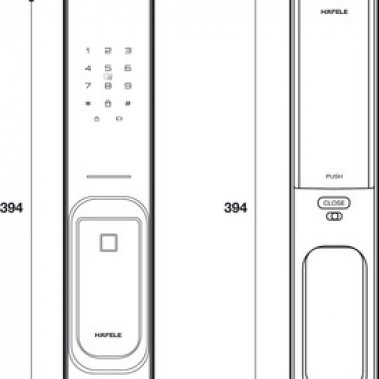 Khóa vân tay Hafele PP8100 912.20.287 (Đen đồng)
