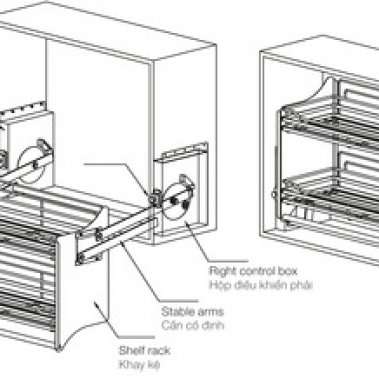 Giá bát đĩa nâng hạ Hafele 700mm