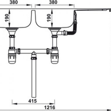 Chậu inox Hafele 1200mm CLAUDIUS HS-SD12050 567.20.513