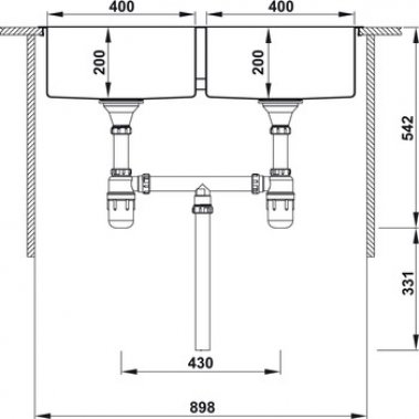 Chậu inox Hafele 880mm VALERIAN HS-SD8851 567.20.537