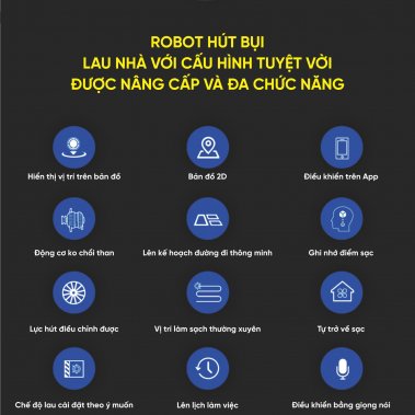 ROBOT HÚT BỤI LAU NHÀ HUBERT HB-B68-W