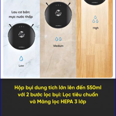 ROBOT HÚT BỤI LAU NHÀ HUBERT HB-B68-W