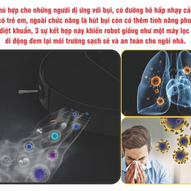 ROBOT HÚT BỤI LAU NHÀ HUBERT HB-B68-W