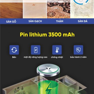 ROBOT HÚT BỤI LAU NHÀ HUBERT HB-B68-W