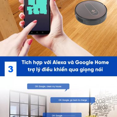 ROBOT HÚT BỤI LAU NHÀ HUBERT HB-B68-W