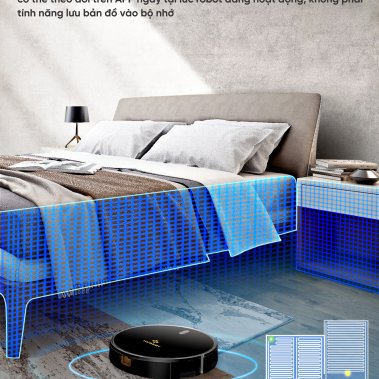 ROBOT HÚT BỤI TỰ ĐỔ RÁC HUBERT HB-A68 PLUS TRẮNG / ĐEN